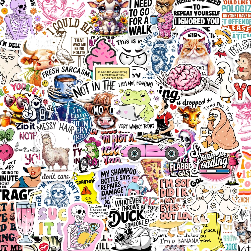 Photo 1 of 200PCS Funny Stickers for Adults,Funny Humorous Sarcastic Decals,Waterproof Vinyl Stickers for Laptop Water Bottle