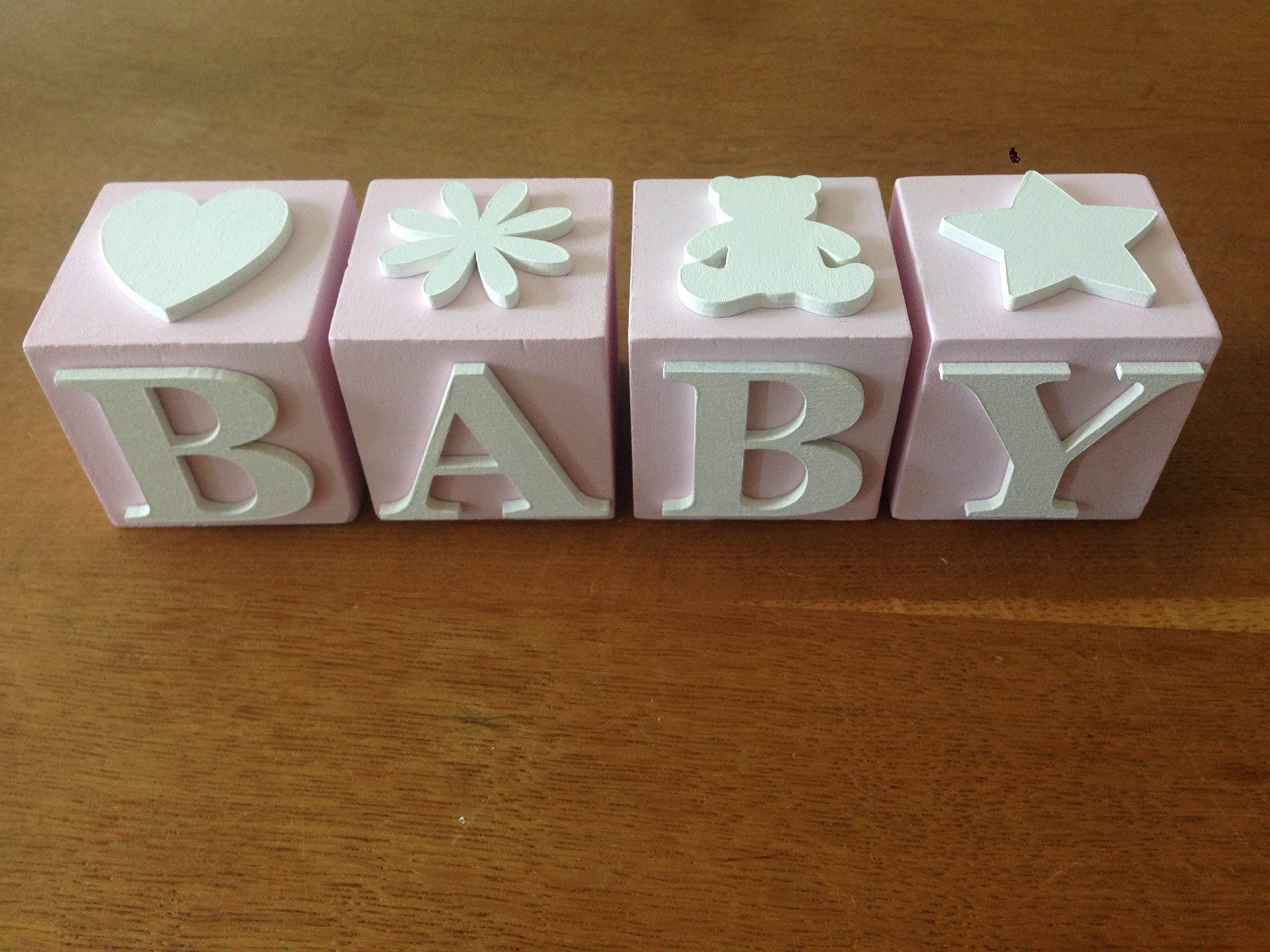 Pink Baby name blocks