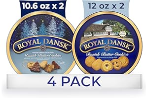 Royal Dansk Danish Butter Cookies, Holiday Cookie 4 Pack, Gift Tin, 45.2 oz
