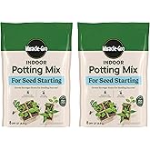 Miracle-Gro Indoor Potting Mix for Seed Starting, 8 qt. (2-Pack) | For Starting Vegetable, Flower, and Herb Seeds Indoors, Excellent for Cuttings