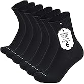 WRPPAREL Men’s Cotton Crew Length Socks, Warm Cushioned Work, Business & Formal Socks Sizes 8–10/10–13 3/6 Pairs