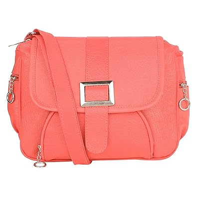 Sahal Fashion Womens Pu Sling Bag - Pink (Sgm_Bag_23,Pink)