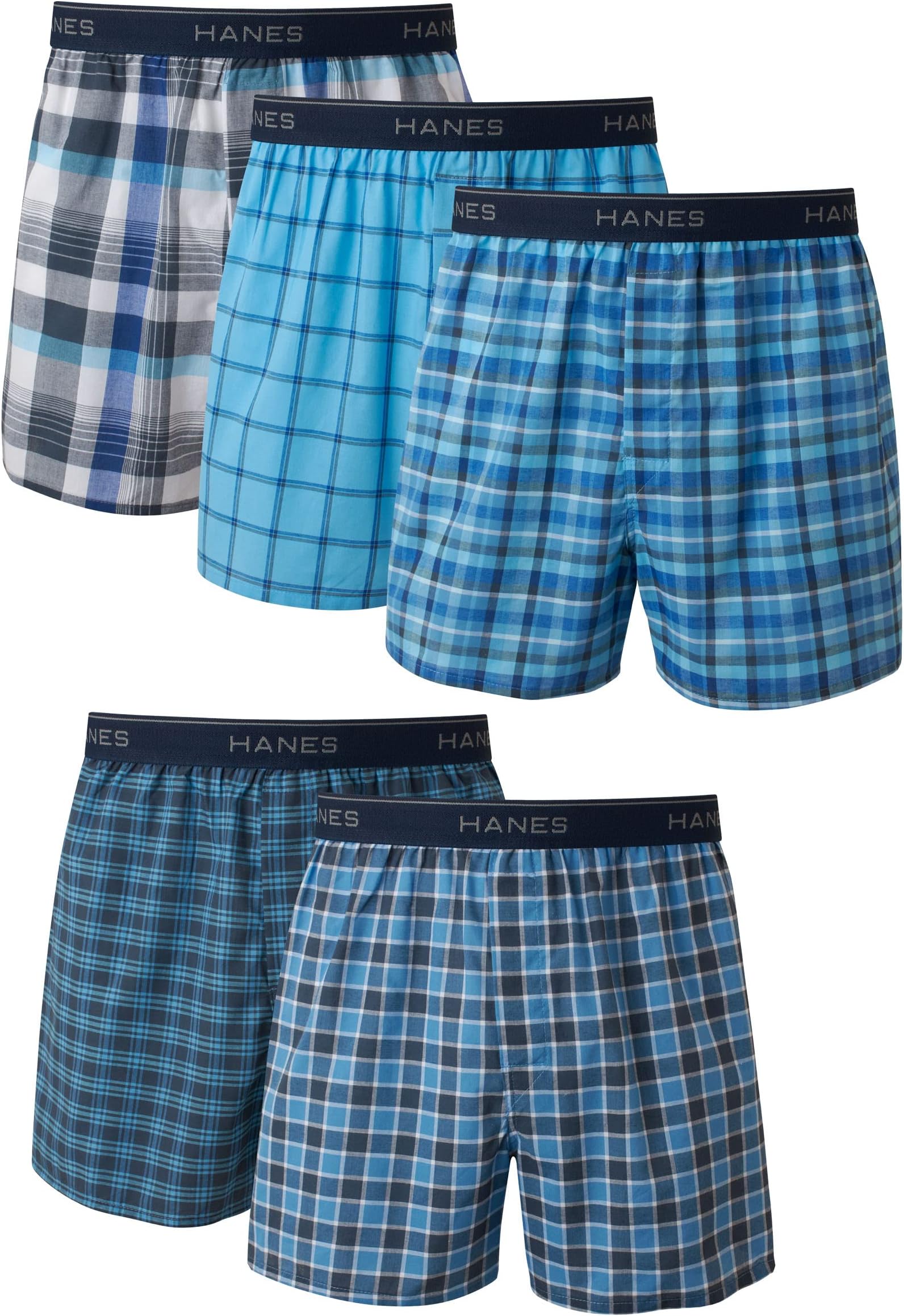 Hanes Men Hanes Men's Tagless Boxers with Exposed Waistband, Assorted