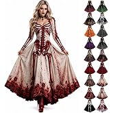 WQEVRCF Halloween Dresses for Women,3D Printed Skull Rose Skeleton Maxi Dress Gothic Plus Size Costume for Party（S-5XL