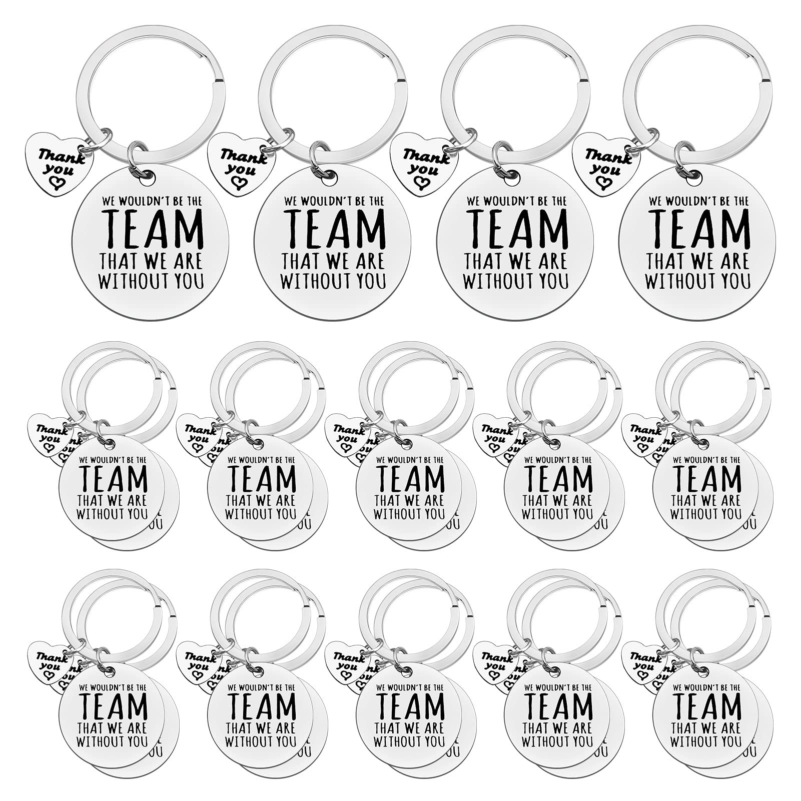 Ximalun 24 Pcs Boss Colleague Gifts Keyring We Wouldn't be The Team That We are Without You Keyring Thank You Gifts for Boss Manager Supervisor Colleagues Employee Coach Team Member