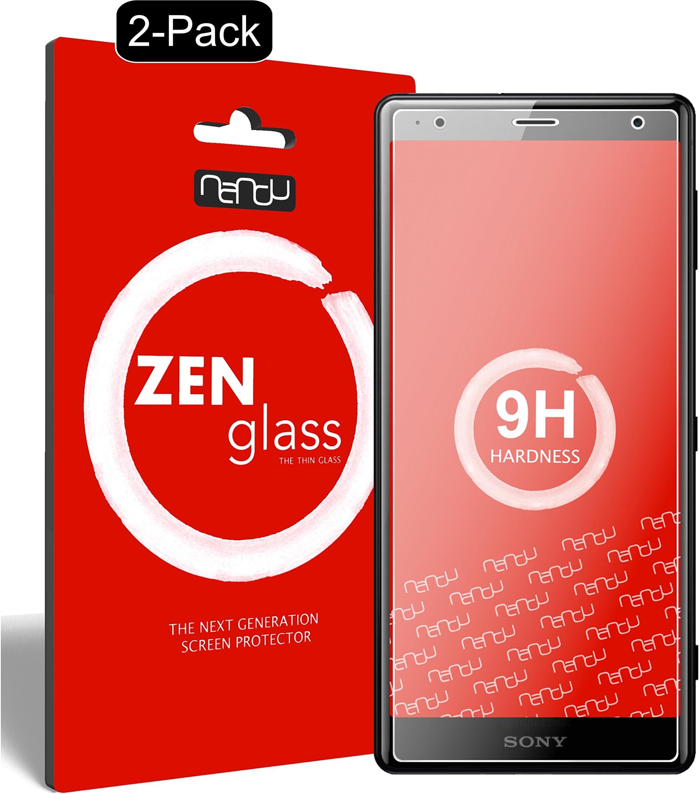 nandu I ZenGlass [2-Pack] Flexible Glass Film compatible with Sony Xperia XZ2 Compact I Screen Protector 9H I (Smaller than the curved display)