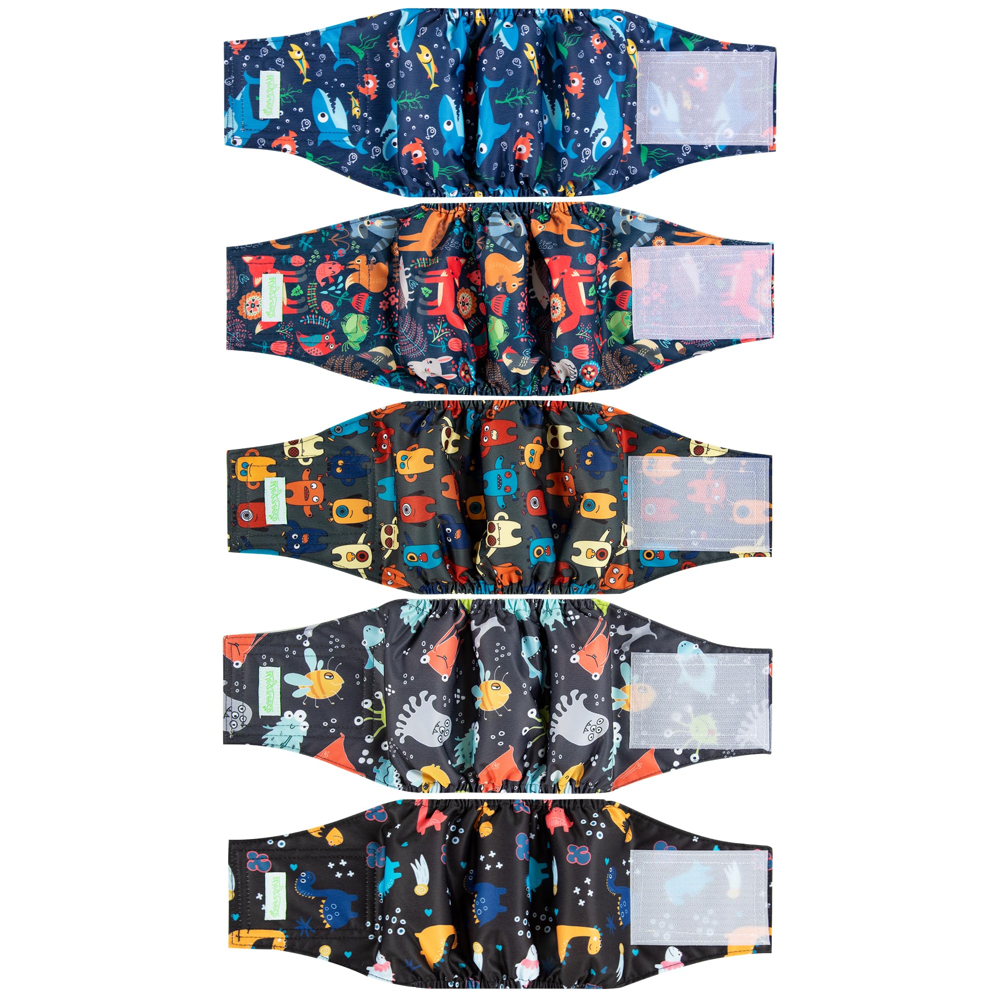 Photo 1 of wegreeco Small Dog Diapers Male,Reusable Belly Bands for Male Dogs,Washable Doggie Puppy Diapers Wraps,Medium Large Size(5 Pack Small)
