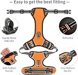 HEELE Reflective Dog Harness with Padded Handle L Orange 2 D Rings view 4