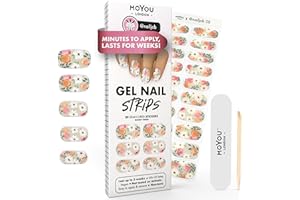 MOYOU London Semi Cured Gel Nail Strips - 20 Pcs. Spring Nail Wraps for Salon-Quality Manicure - Works with Any UV Lamp - Easy to Apply, Trim, & Remove Gel Stickers