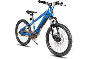 JOYSTAR 20 Inch Electric Bike for Kids Teens Ages 7+ with 250W Brushless Motor, 15 Miles 15MPH Electric Mountain Bicycle with Removable Battery, Safe Mini Ebikes with Dual Disc Brakes