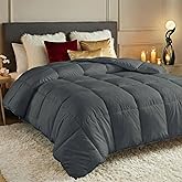 Utopia Bedding Comforters Queen Size, All Season Duvet Insert, Down Alternative Box Stitched Bed Comforter with Corner Tabs, Machine Washable (Grey)