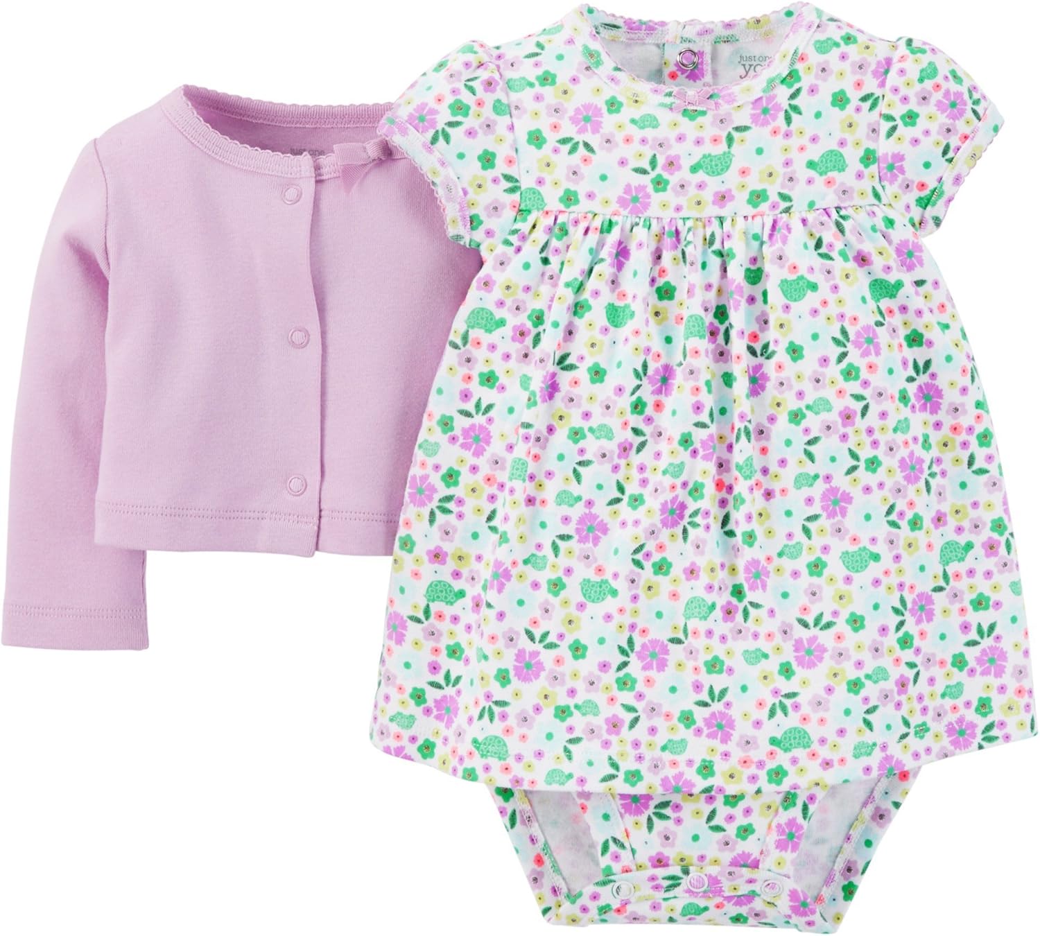 Amazon Com Carter S Just One You Baby Girls Floral 2 Piece Dress Set Purple 9 Months Clothing