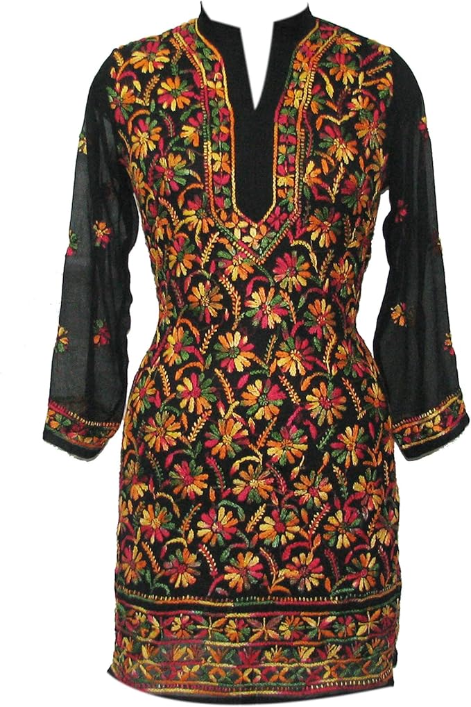 multicolor chikankari kurti