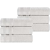 Superior Cotton Hand Towel Set, Small Towels, Plush Soft Absorbent, Spa, Salon, Hotel, Gym, Kitchen, Bathroom Basics, Home Essentials, Luxury, Fluffy, Quick Dry, Hays Collection, Set of 6, Platinum