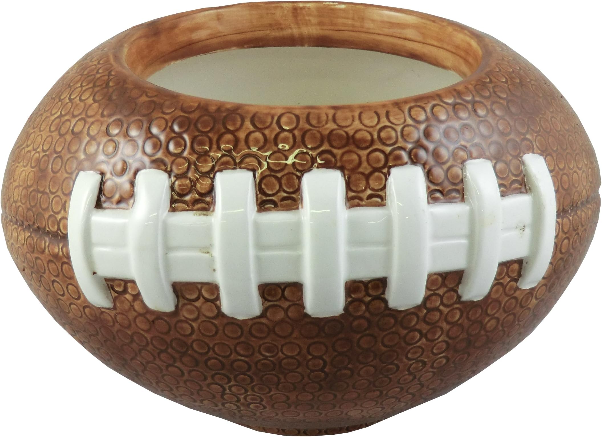 Accents & Occasions Ceramic Football Planter or Flower Arrangement Vase, 3-1/2-Inch