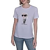 Karl Lagerfeld Womens Short Sleeve Soft Everyday Logo T-Shirt