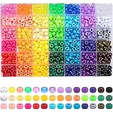Simetufy 42 Colors Pony Beads, 750Pcs Rainbow Plastic Beads for Bracelet Making Hair Braiding DIY Crafts Kandi Jewelry Key Chains Christmas Gifts