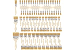 120 Pcs Chip Paint Brushes, 1/2/3 Inch Bristle Chip Brushes Bulk Household Stain Brush Set for Painting Glue, Varnish, Art Cr