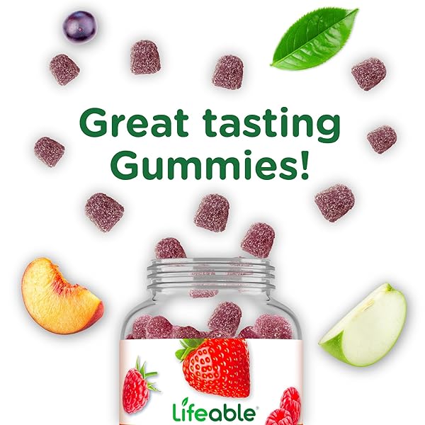LIFEABLE BIOTIN GUMMIES | 10,000MCG | GREAT TASTING HAIR SKIN AND NAILS GUMMIES | GMO-FREE VEGAN BIOTIN SUPPLEMENT | HAIR SKIN AND NAILS VITAMINS FOR WOMEN | 90 GUMMIES