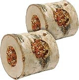 Rosewood Nibble Woodroll with Carrot 2 Pack Small Animal Treat Toy