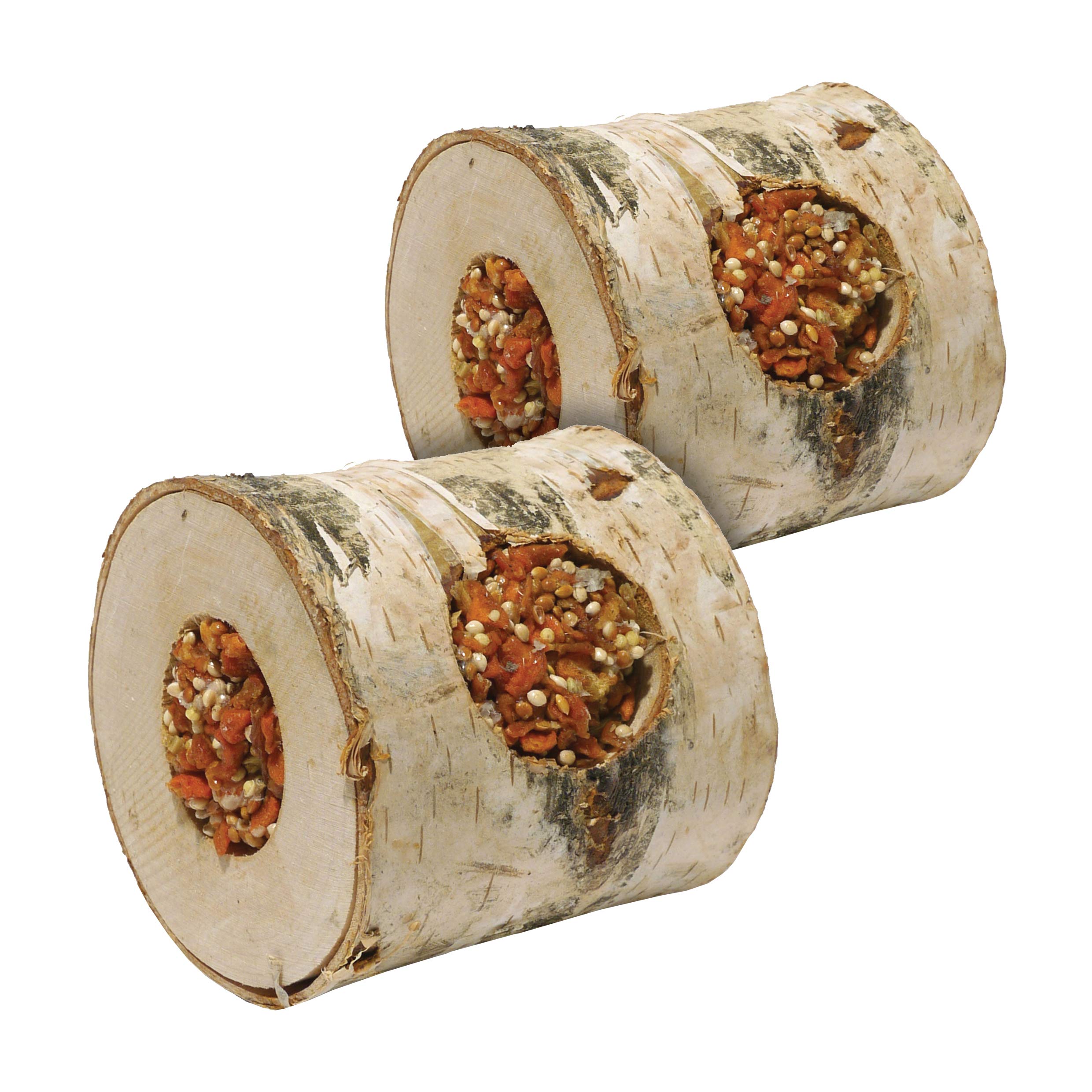 Rosewood Naturals Nibble Woodroll with Carrot, Small Animal Treat and Gnaw Toy for Rabbits, Guinea Pigs, Chinchillas, Degus, Hamsters, Gerbils, Mice and Rats (2 Pack)