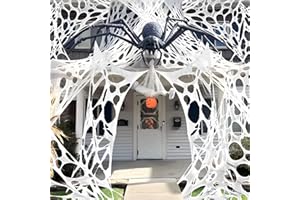 VICAMB 820sqft Giant Spider Web Halloween Decorations Outdoor Cut Your Own Spider Web Netting Beef Netting for Haunted House,Halloween Party Decoration