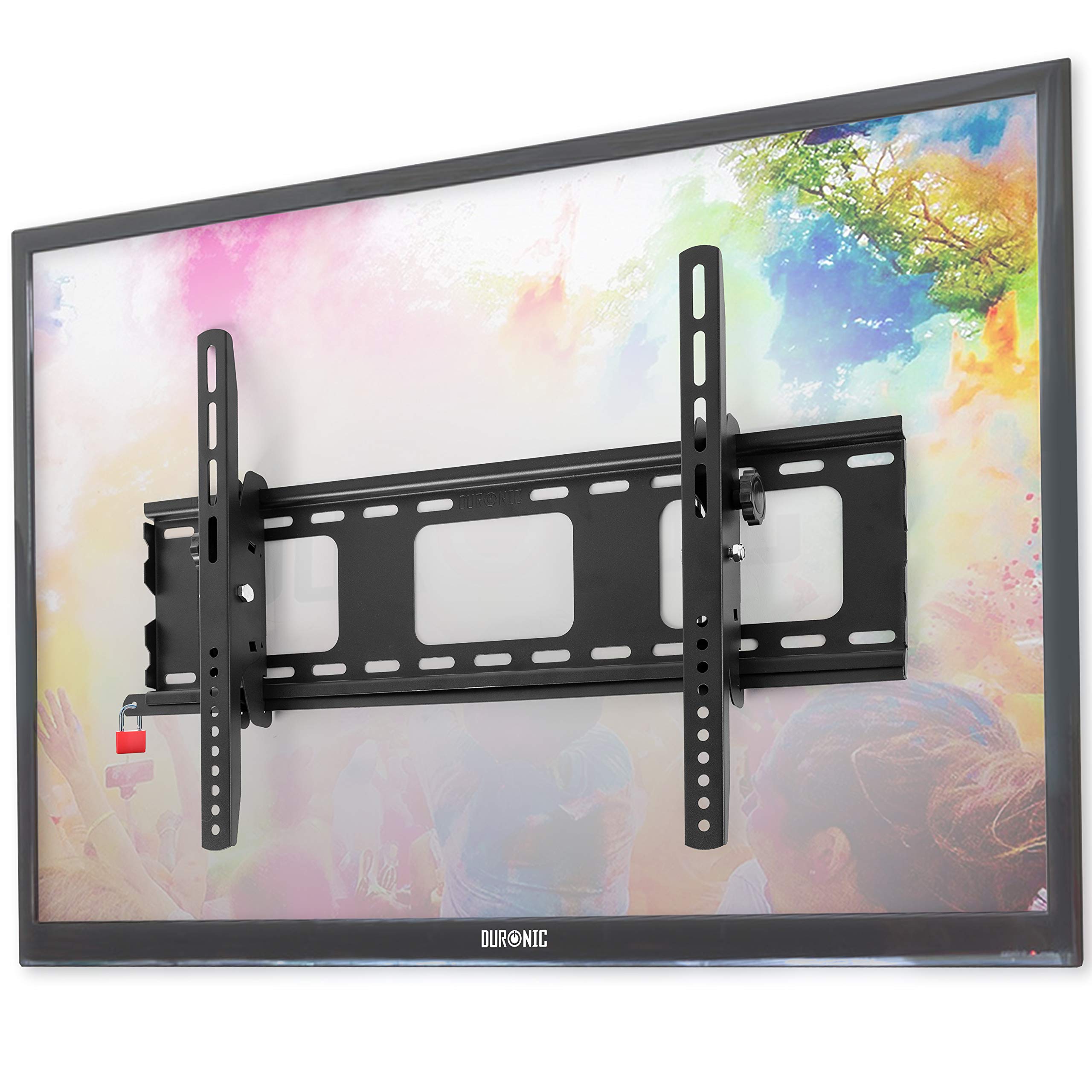 Duronic TV Bracket Wall and Ceiling Mount TVB103M 32-65 Inch Television Screen VESA Up To 600x400mm Flat Screen LED OLED QLED Heavy Duty Anti-Theft