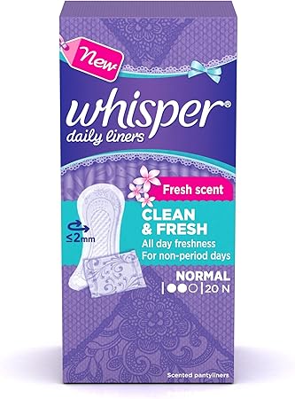 Whisper Clean and Fresh Daily Liners 20 