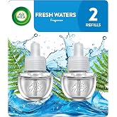 Air Wick Plug In Refills, Fresh Waters, Infused with Essential Oils, 2ct | Air Wick plug in scented oil refill infused with essential oils air freshener for bedroom bathroom office.Use as directed