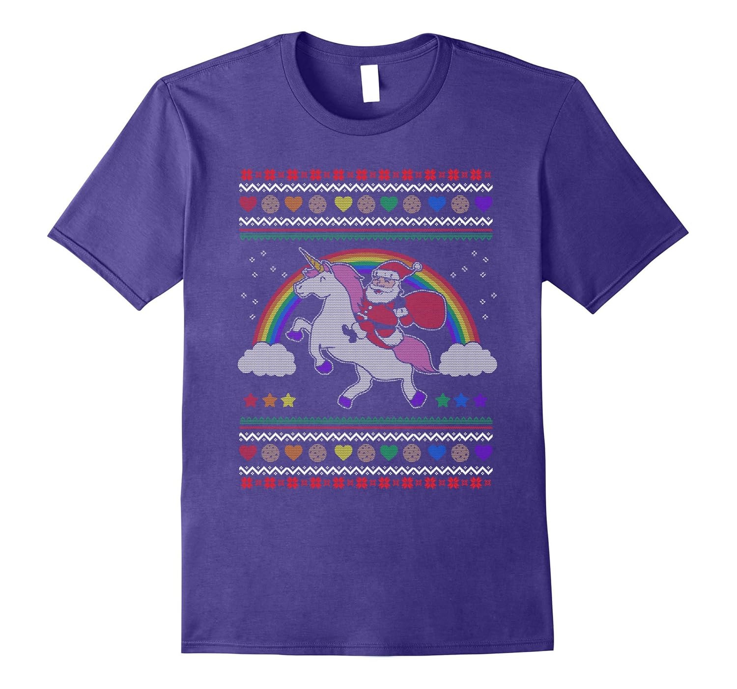 Ugly Christmas Tee Santa rides Unicorn Shirt Unicorn Lovers-ANZ