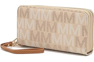 MKF Collection Wristlet Wallet Purse for Women – PU Leather Bag – Lady Fashion Clutch Handbag, Card Slots, Wrist Strap