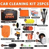 KEYAYE 25 Pcs Car Cleaning Kit Ultra-Soft Detailing Brushes Megkit view 2
