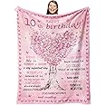 Gevuto 10 Year Old Girl Birthday Gifts Blankets,10th Birthday Decorations for Girl Throw 50"X60", Best Gifts for 10 Year Old Girls, Double Digits Birthday Gifts for 10 Year Old Girls, Teen Girl Gifts