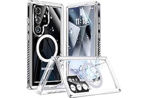 Humixx for Samsung Galaxy S24 Ultra Case Magnetic [360° Full Body Protection] IP68 Waterproof [15FT Shockproof] Built-in Lens & Screen Film, Dustproof Lifeproof Phone Cover 5G 6.8” - Crystal Clear