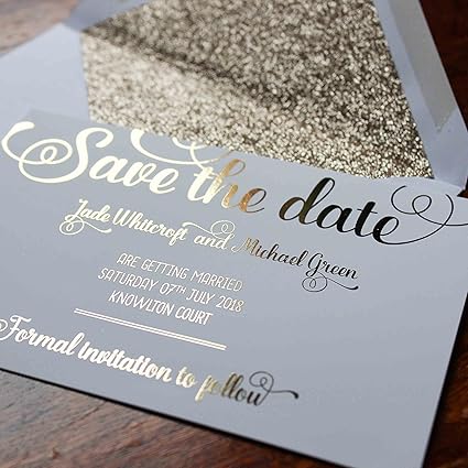 Made By Mika Personalised Digital Foil Printed Wedding Save The