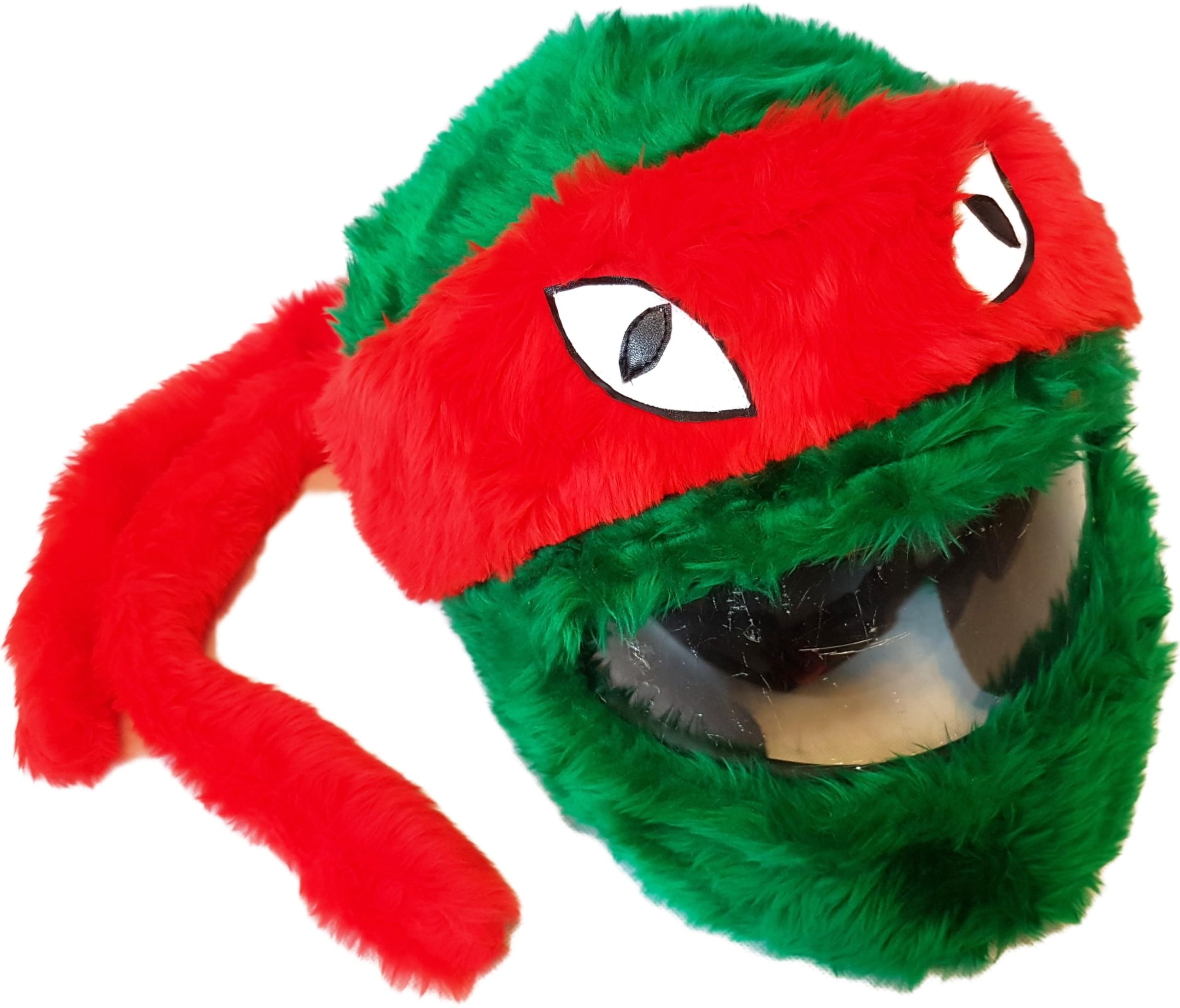 FunnyRiders Motorcycle Helmet Cover, Motorbike Helmet Cover, Funny Heeds Cover Universal Size, Full Face Cover, Furry Green Cover, Funny Helmet Cover, Turtle Helmet Cover (Red)