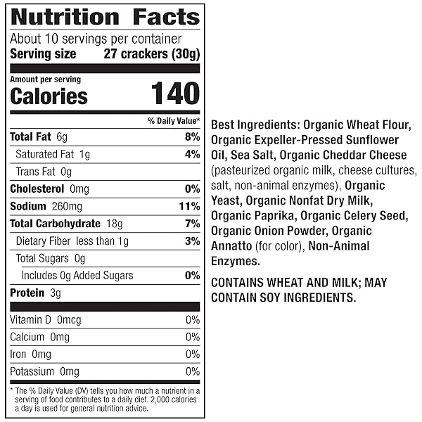 ANNIE’S ORGANIC ORIGINAL CHEDDAR SQUARES BAKED SNACK CRACKERS, MADE WITH REAL CHEESE, 11.25 OZ