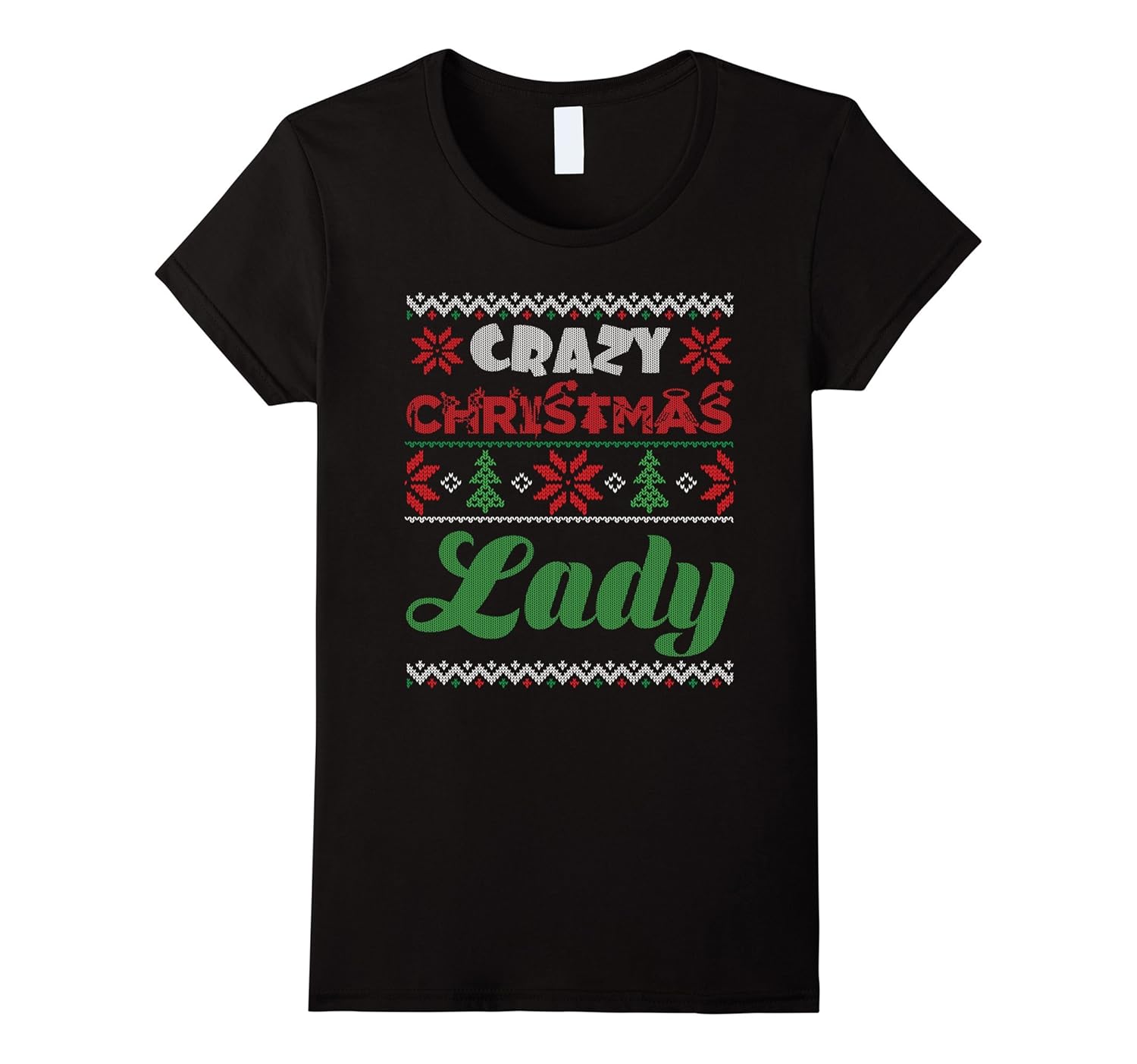 Womens Crazy Christmas Lady T-Shirts-ANZ