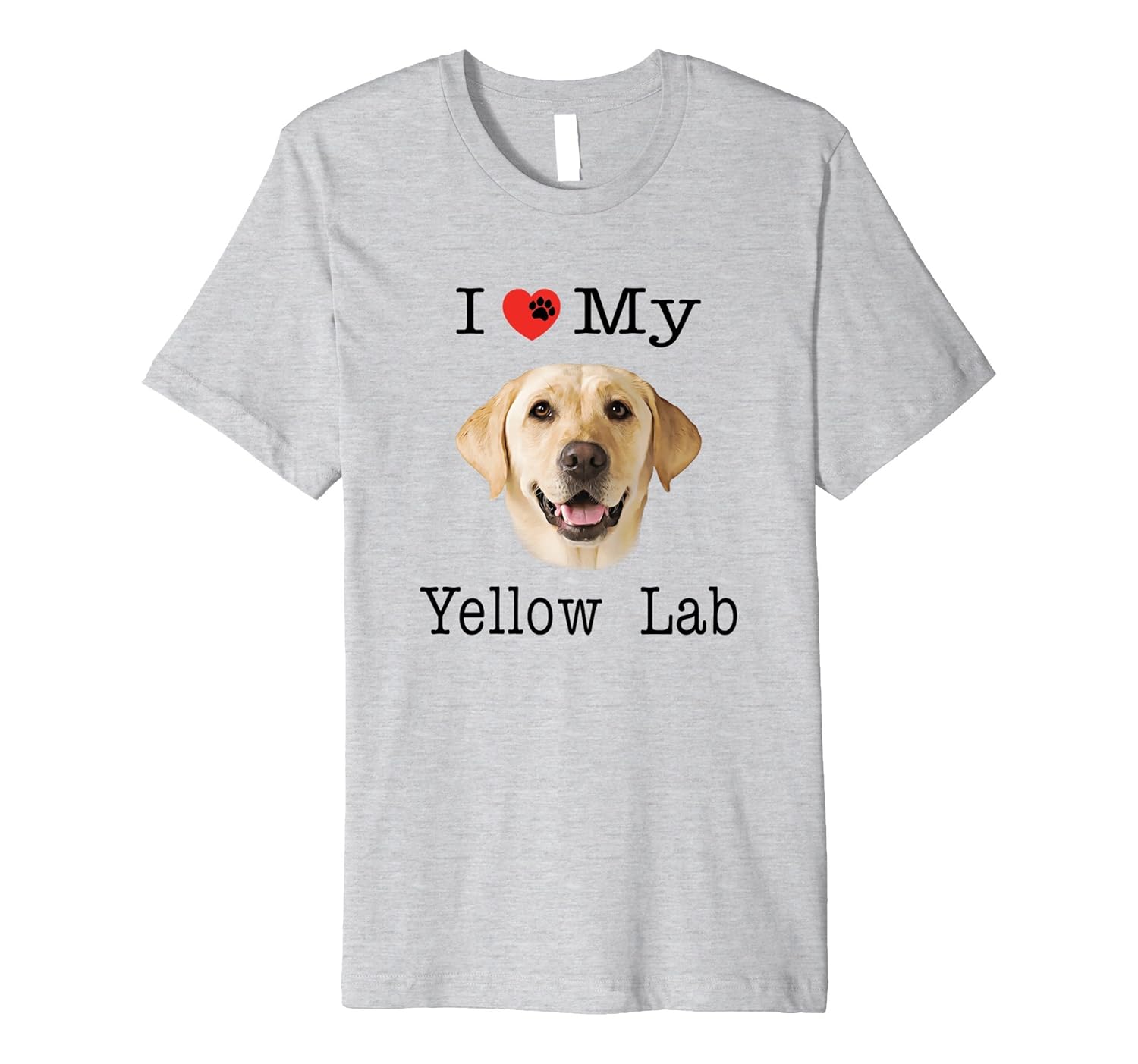 I Heart Love My Yellow Lab Labrador Face Paw Premium T-Shirt-anz