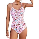 Jolefille Underwire One Piece Swimsuit Women Tummy Control Full Coverage Bathing Suit Push Up High Cut Swim Suits Floral Teen