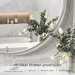 Hasipu 38 Inch Wall Mirror for Bathroom, Round