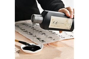 Hmayart Prepared Super Thick Liquid Black Ink for Japanese Brush Calligraphy & Chinese Traditional Artworks (MZ010 250g)