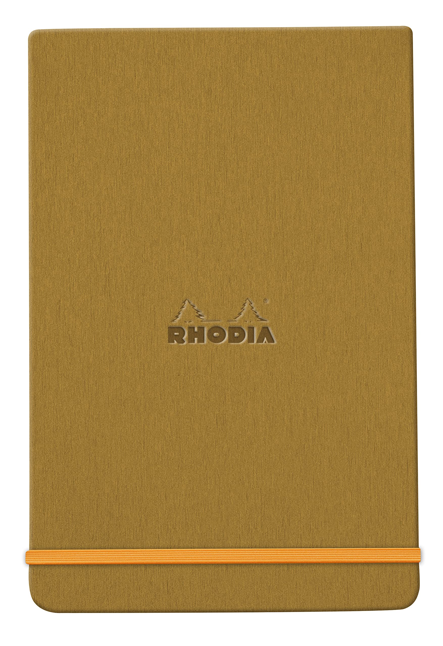 RHODIA 194340C - Hard Notebook Webnotepad Gold - A6 - Lined - 192 Detachable Pages - Clairefontaine Ivory Paper 90 g/m - Bookmark, Elastic Closure - Faux Leather Cover - Rhodiarama — image 1