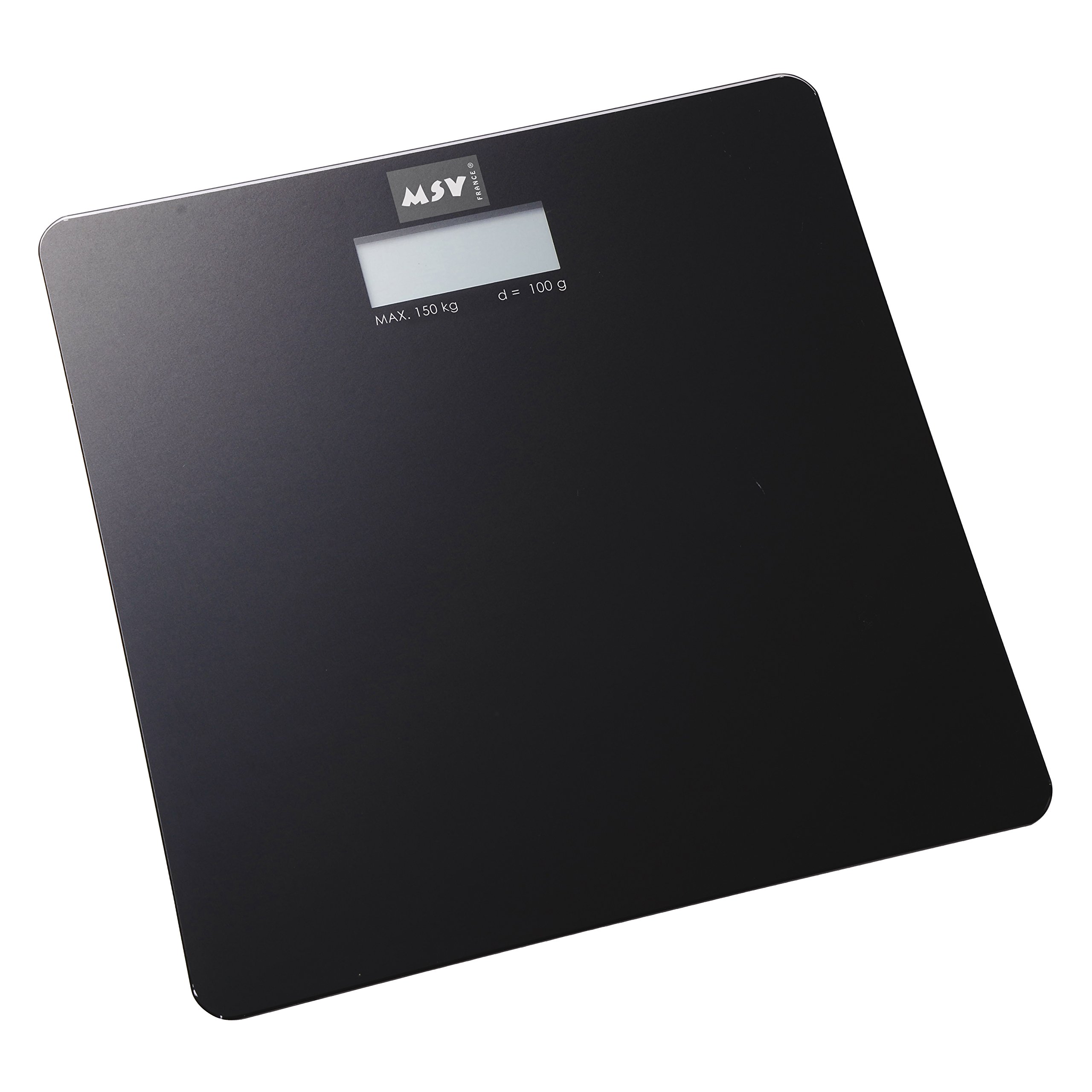 MSV Bathroom Scales Glass Black