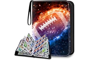HESPLUS 900 Pockets Football Card Binder, Football Trading Cards Display Case with Football Card Sleeves Card Holder Protectors Set for Football Cards, Sports Cards, Game Cards Collector Album