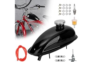MTATCN 2L 0.53 Gallon Mini Bike Gas Tank Fuel Tank with Cap & Spark Plug & Petcock & Fuel Line & Fuel Filter for 2 stroke 49cc 60cc 66cc 80cc Engines Motorized Bicycle Motor Bikes