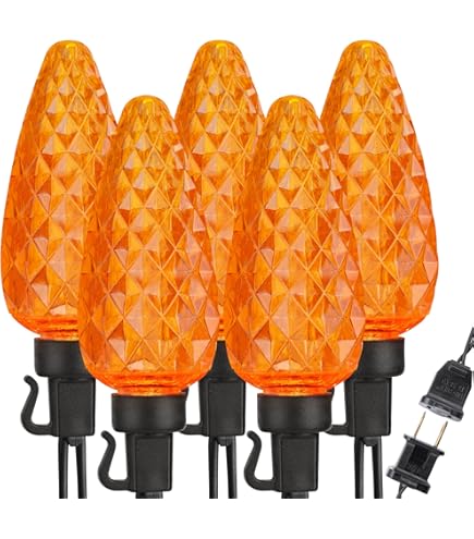 Amazon.com: Brizled C9 Halloween Lights, 33ft 50 LED Faceted