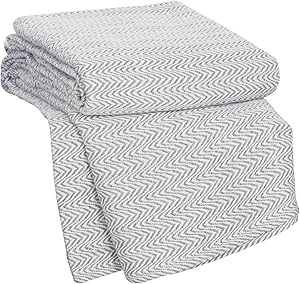 Lavish Home Chevron 100Percent Egyptian Cotton Blanket - King - Charcoal