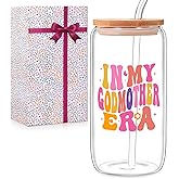Maoodoo Godmother Proposal Gift for Women - Will You Be My Godmother Pregnancy Announcement Gifts - Christmas, Birthday, Mother's Day - 16 Oz Coffee Glass