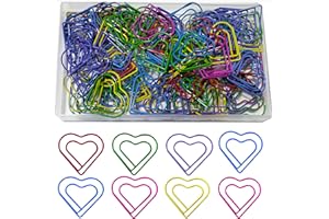 WZIOEPUL 100 Pcs Paperclips Bookmark Clips - Love Lover Gifts for Women,Coloured Metal Paper Clamps Clips, Document Paper Clips Holders Clamps for Desk Office School and Office Use
